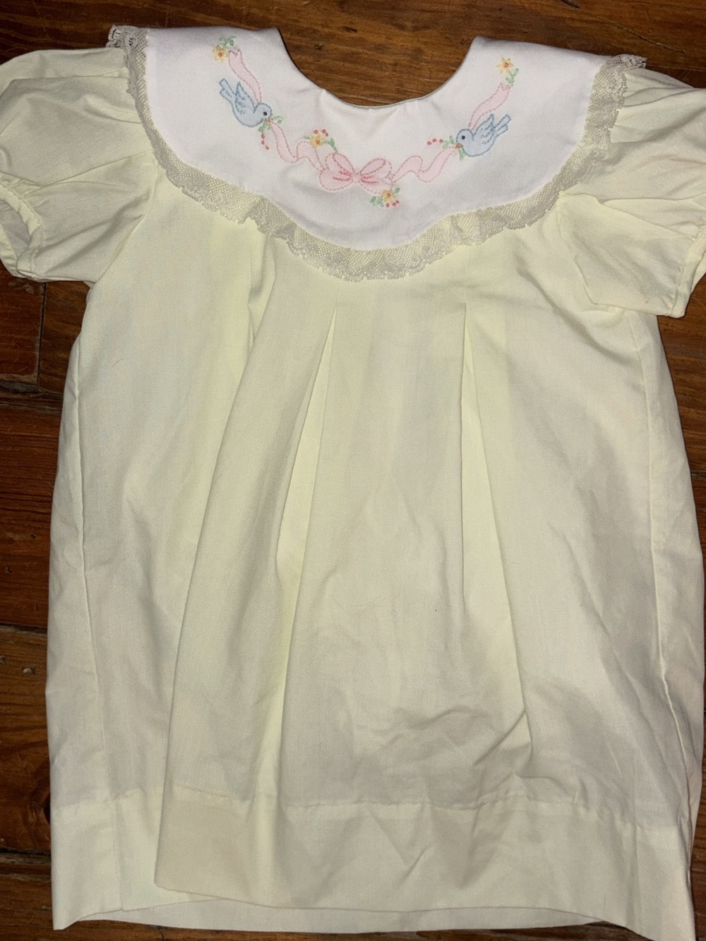 Remember Nguyen 24m Girls Yellow Embroidered Peter Pan Collar Dress - Unbranded